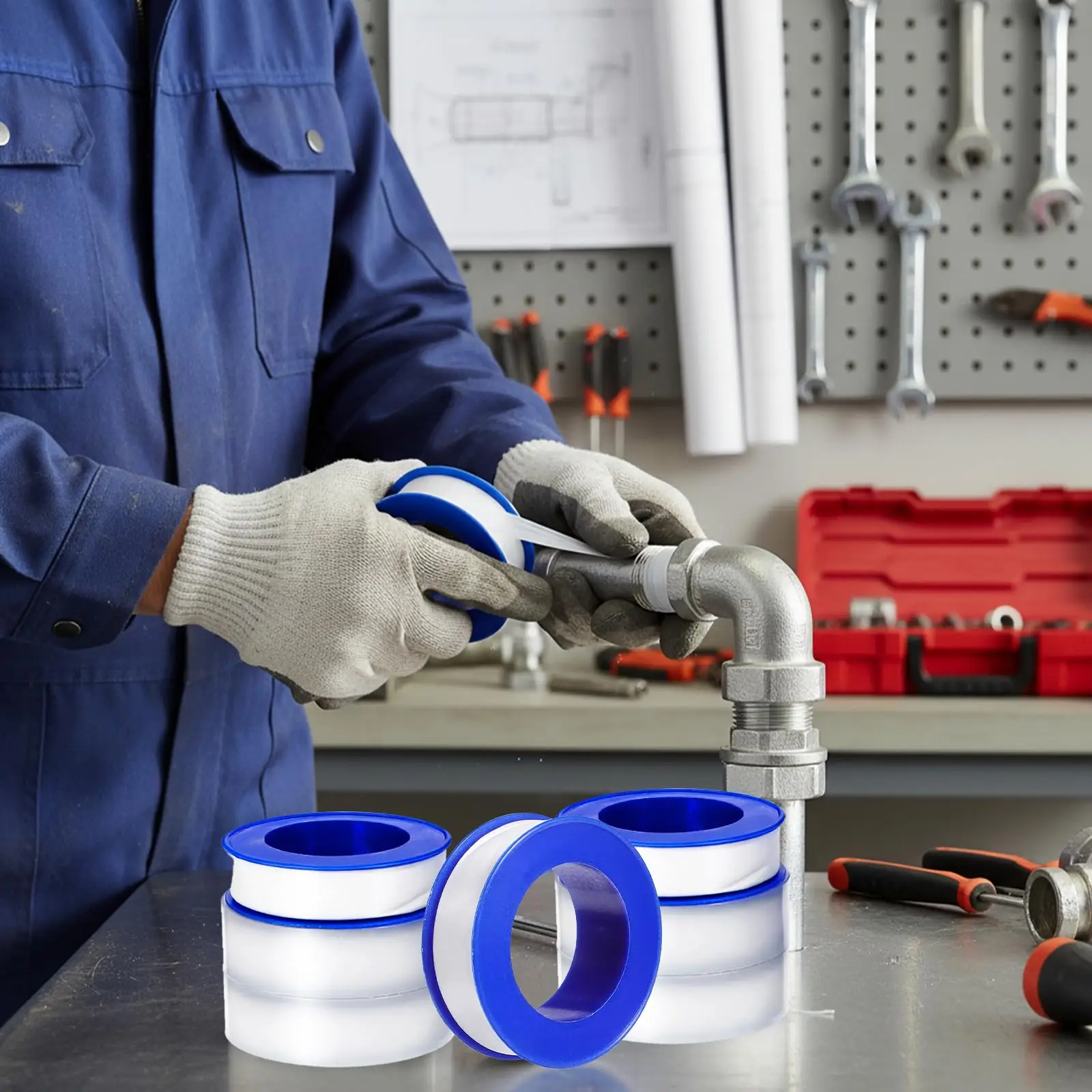 10-150 Rolls PTFE Plumbers Tape High-Density Pipe Sealing Tape Gas Plumbing Thread Tape White Water Sealant Seal For Shower Head