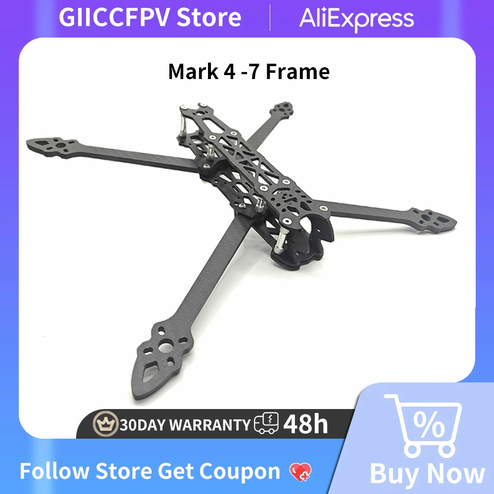 GIICC Racing Drone Quadcopter Freestyle Frame Kit, Mark4 Mark 4, 7Inch, 295mm Arm Thickness 5mm for Mark4 FPV Racing Drone