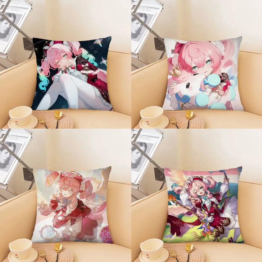 Hyacine Animated Game Honkai Star Rail Pillow Case Fashion Square Pillowcase Bedroom Sofa Room Ins Decoration Leisure