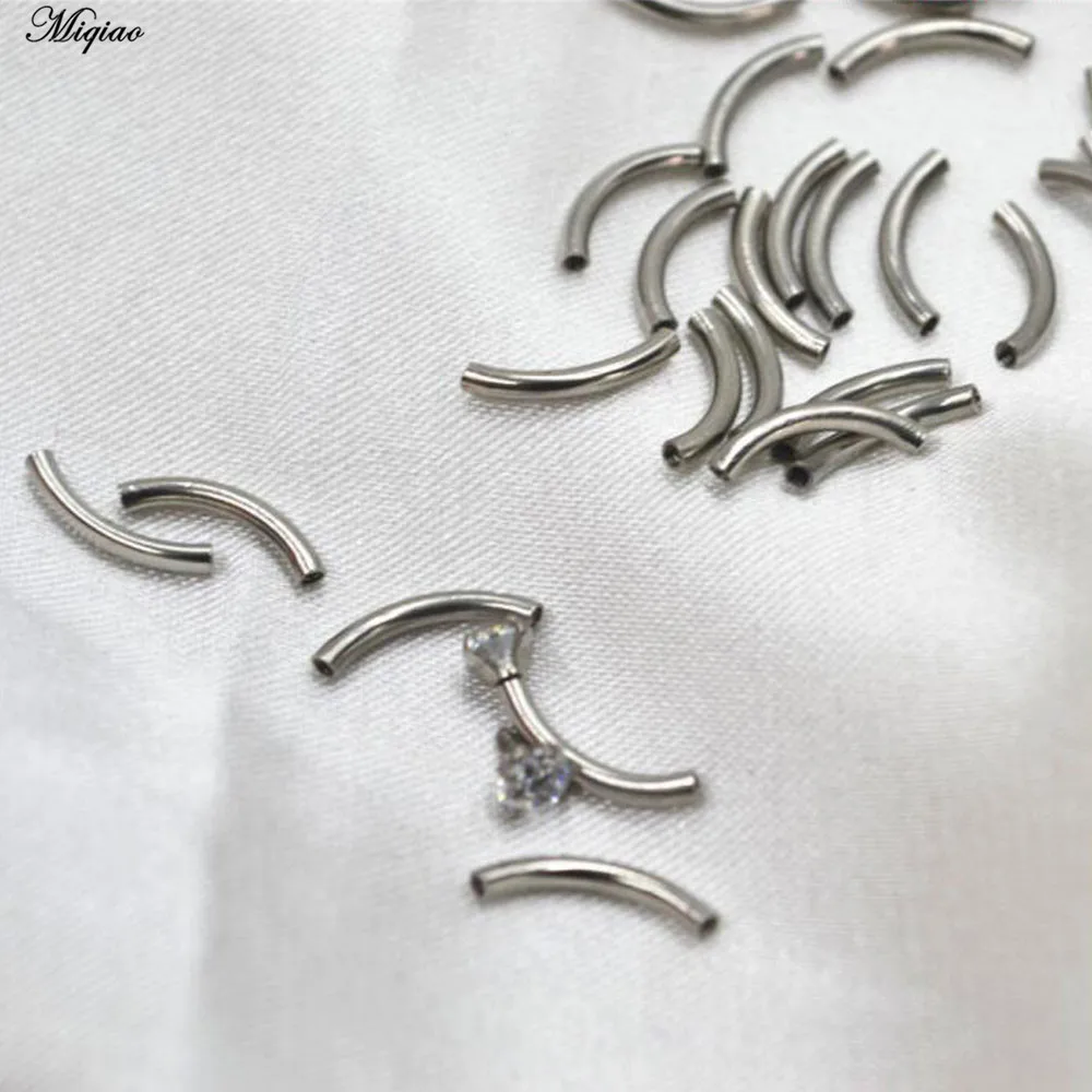 Miqiao 316L Medical Steel Replacement Rod Inner Thread Diy Curved Rod Eyebrow Ring Eyebrow Nail Puncture Accessories 50pcs