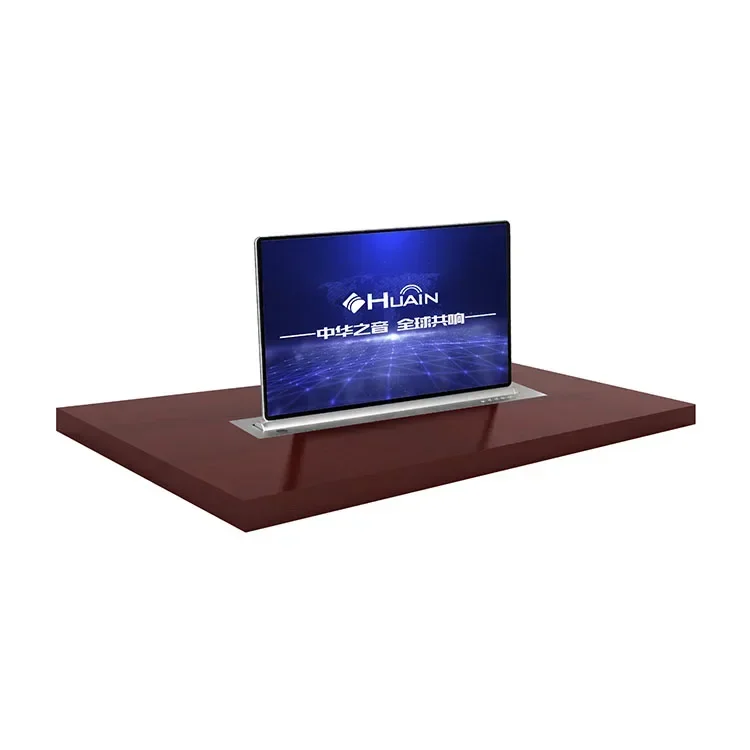 

High quality 15.6 lcd motorized Lift Video Conference System hidden electric mechan flip up led monitor