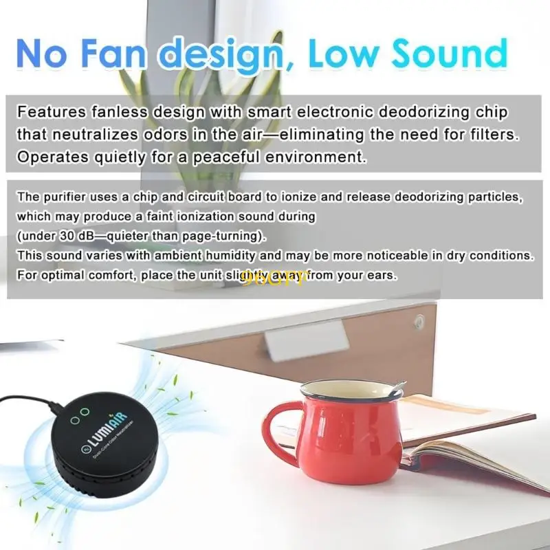96GF Portable USB Pet Odors Neutralizers Small Bedroom Cleaner Suitable for Eliminating Unpleasant Smells Homes and Vehicle