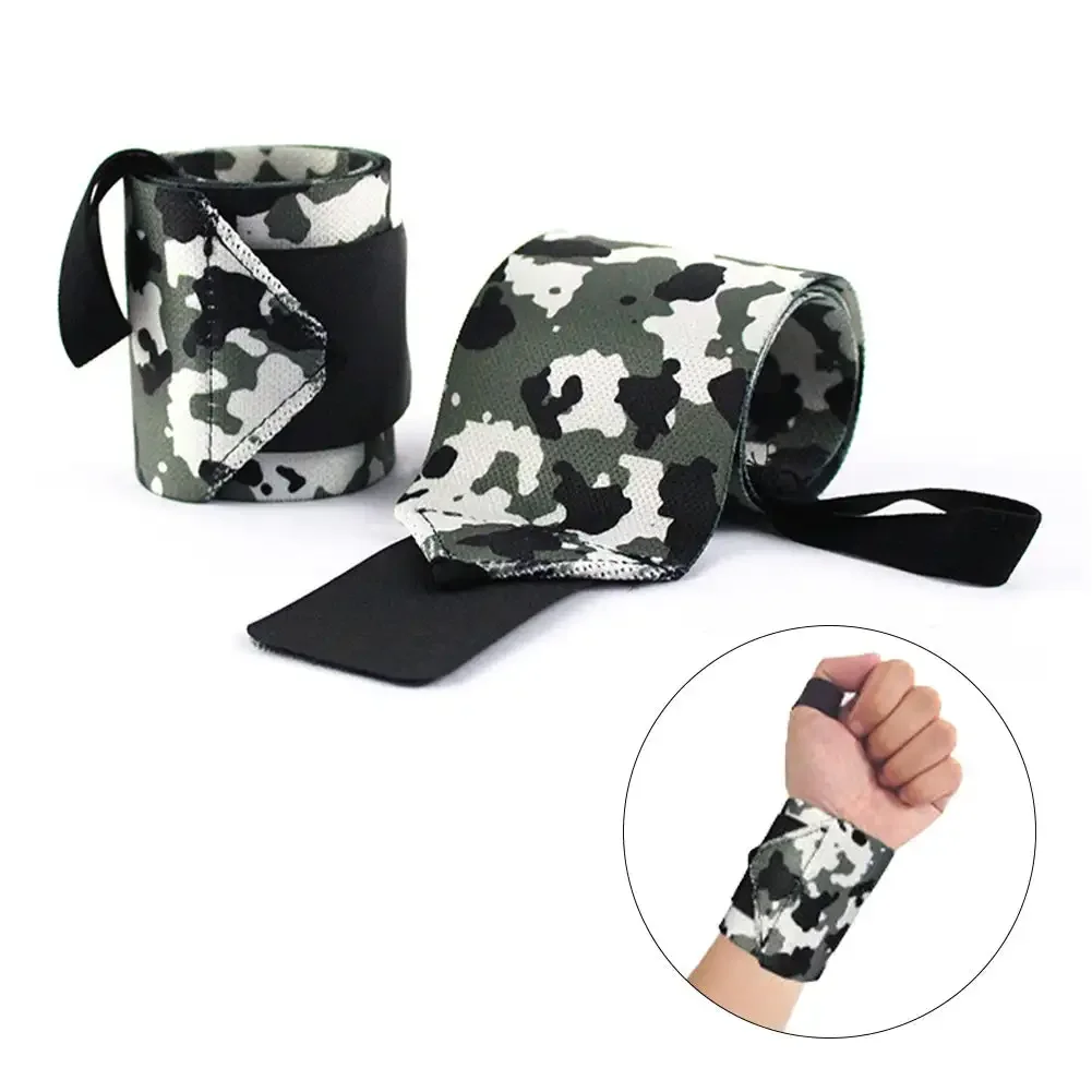 2Pcs Sport Weight Lifting Wristband Wrist Support Gym Training Bar Fitness Padded Wrist Thumb Brace Strap Wrap