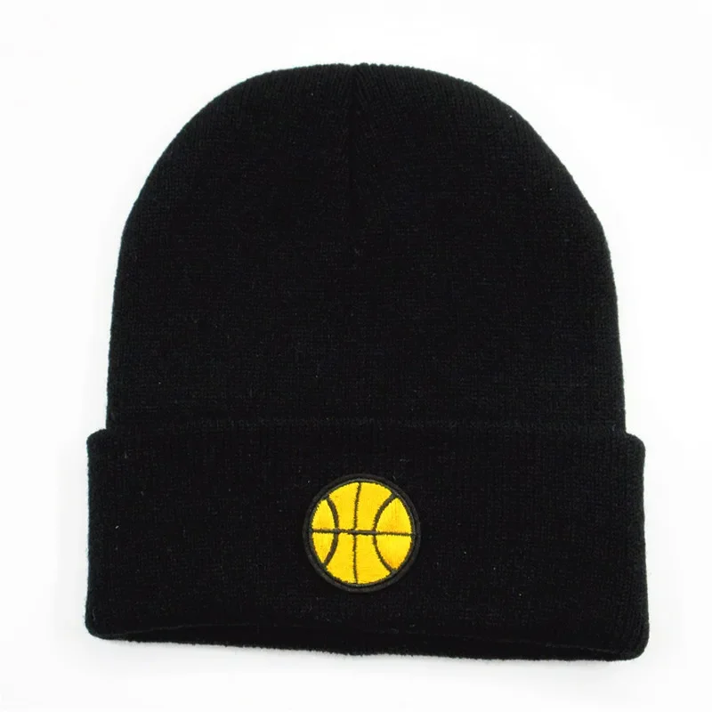Autumn and Winter Cartoon Embroidery Cotton Thicken Knitted Hat Warm Skullies Cap Beanie Hat for Men and Women 306