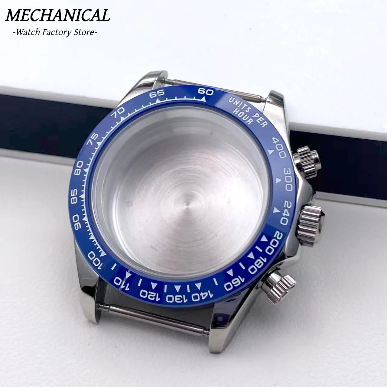 39 mm VK63 Uhrengehäuse mit Keramiklünette und Saphirglas, Edelstahl, Herrenuhr-Zubehör für VK63 Quarzwerk – Detail 20