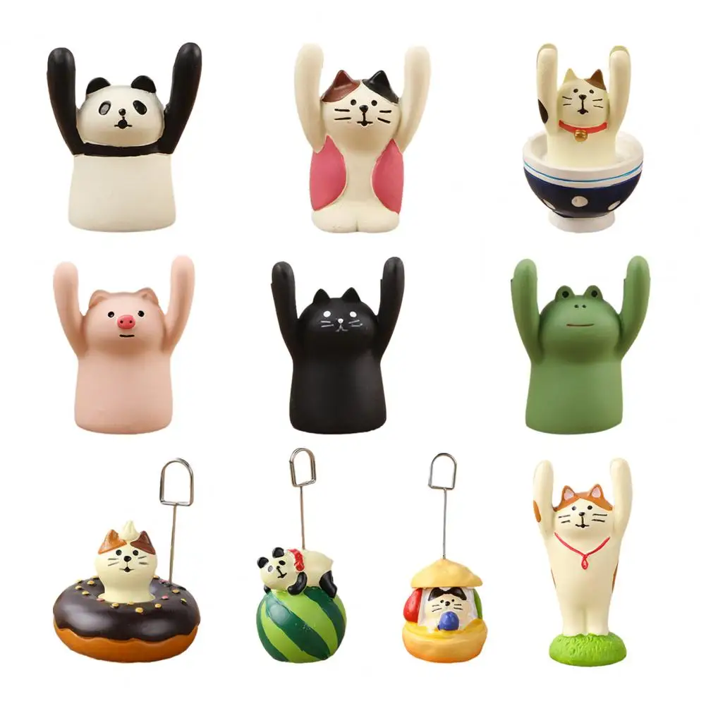 Cute Cartoon Animal Design Message Holder Clip Photo Stand Card Inspiring Desk Decoration Accessories Crafts Small Ornament