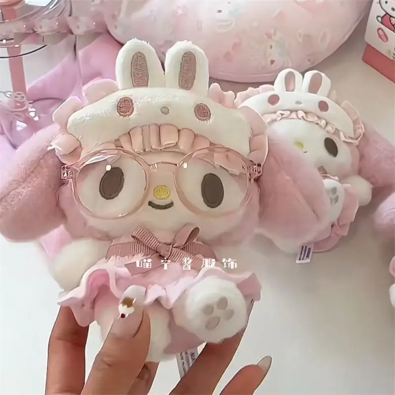 

Kawaii Sanrio My Melody Cartoon Pajamas Eye Mask Plush Doll Pendant Bag Pendant Bag High Value Keychain Gift For Girls Women