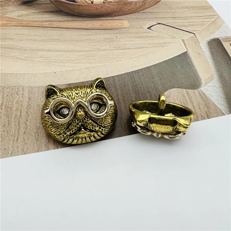 10pcs/lot 18/23mm Fashion Metal Sewing Buttons Cartoon Owl Design Gold Clothing Buttons Vintage Jacket Children Clothes Buttons