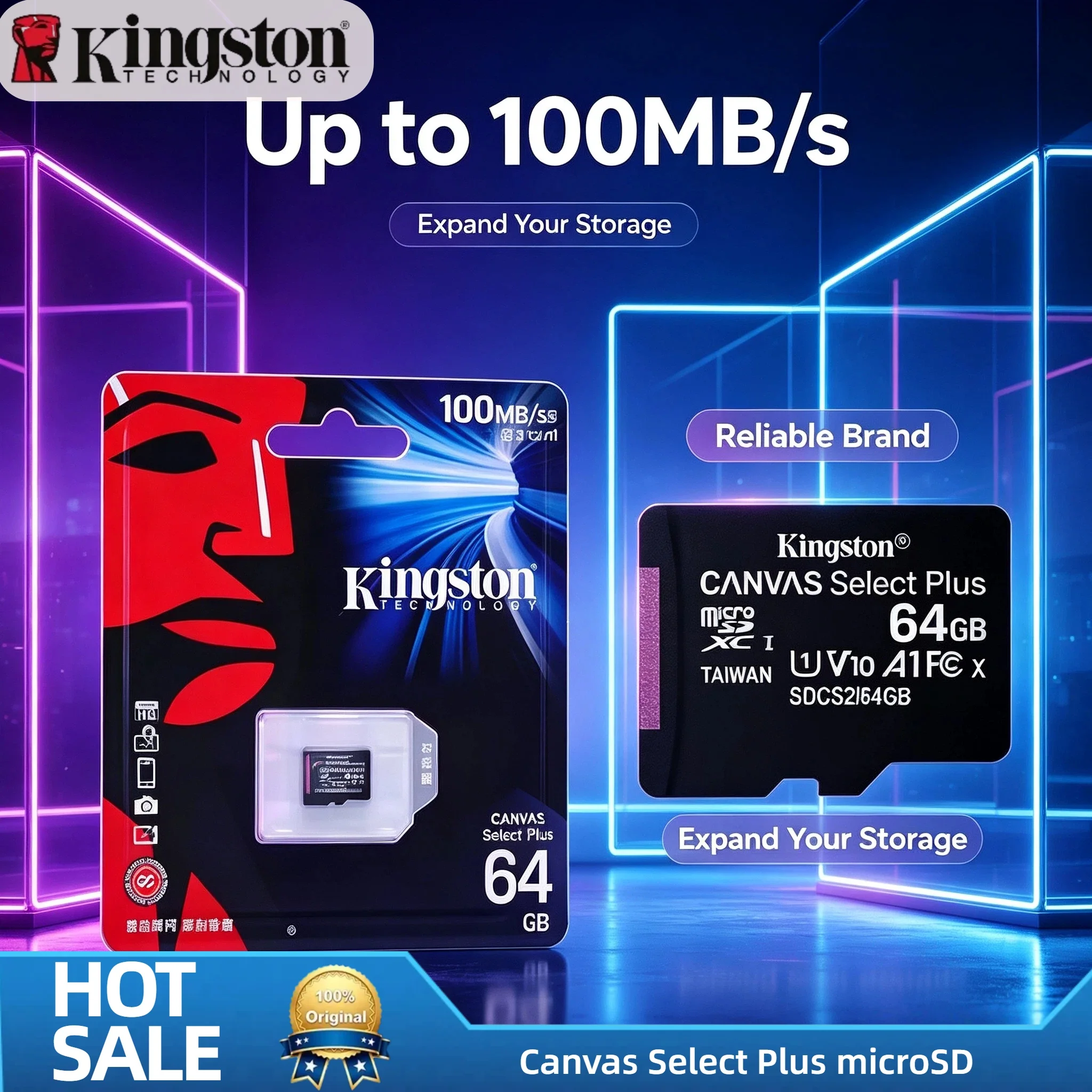 Kingston 64GB 128GB 256GB 512GB Micro SD TF Card A1 V10 Original Flash Memory Card for Phone Tablet Switch Gaming