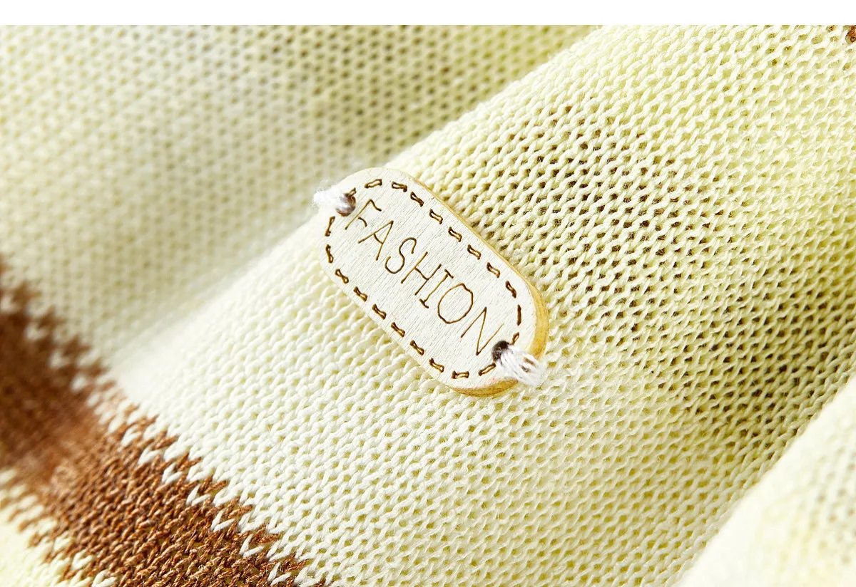 SENTUBILA Leichter Strickpullover für Damen mit Streifenmuster, Rundhalsausschnitt, abnehmbarem Schal, Sommer-Freizeitpullover mit kurzen Ärmeln, Top W62HC7519 – Detail 28