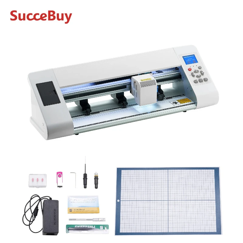 Machine de découpe de vinyle SucceBuy 12 pouces/21 pouces à détection automatique des bords, compatible avec les logiciels de conception et les matériaux, et plusieurs formats de fichiers