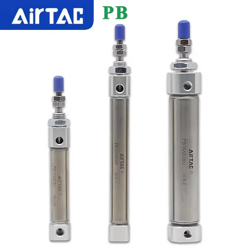 

AirTAC Series PB Маленький пневматический цилиндр из нержавеющей стали PB 6 10 12 16-тактный 10X15X20X50X75X150X200-S Задняя крышка типа U R CB