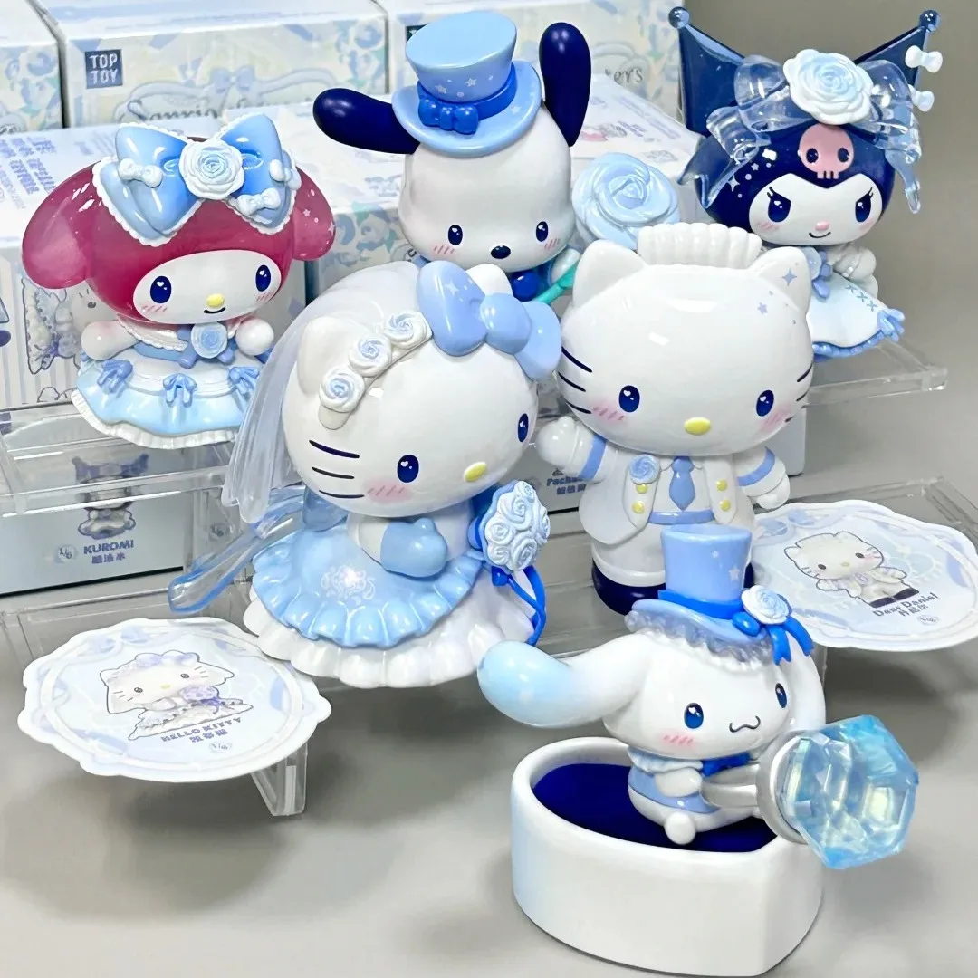 

Genuine Sanrio Characters Romantic Wedding Series Blind Box Trendy Doll Hello Kitty Desktop Ornament Collection Toy Girl Gift