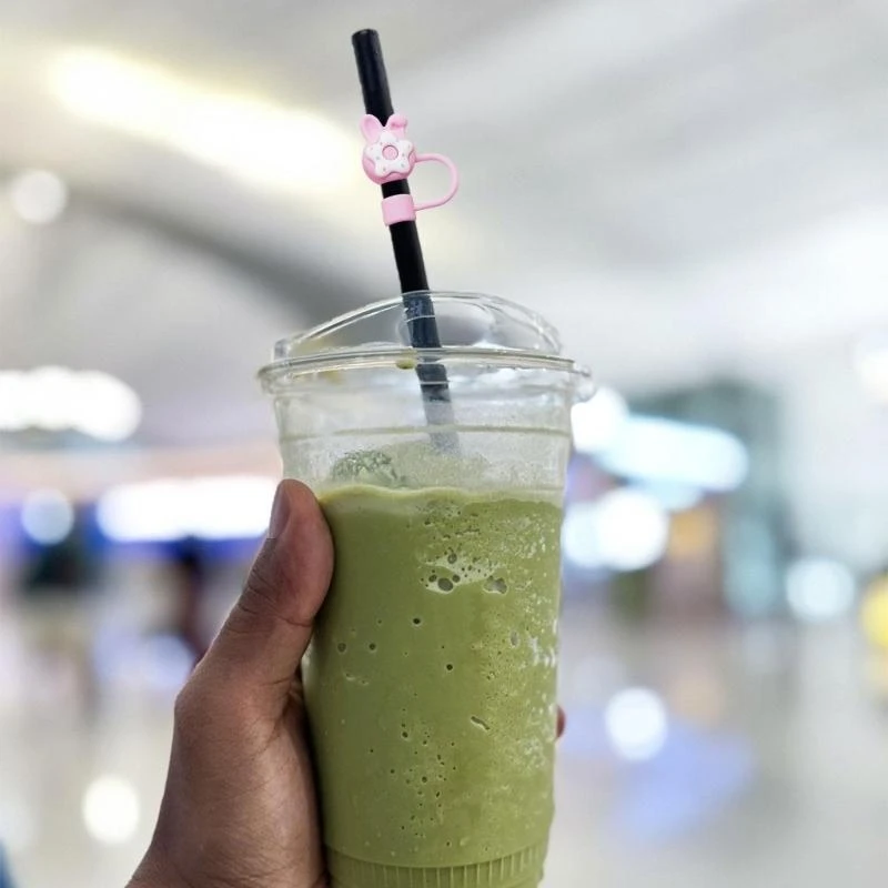 Elegant Straw Covers Cartoon Silicone Straw Toppers For Outdoor Activity