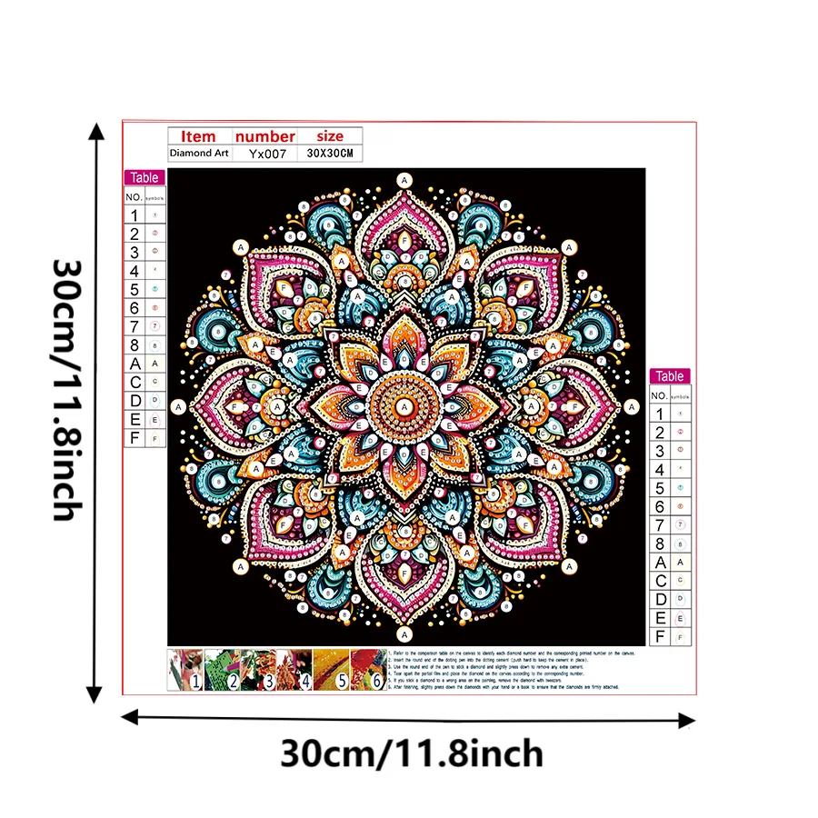 5D DIY Diamond Painting Flower Kit Mandala Flower Decoration DIY Alien Diamond Mosaic Art Gift Crafts Wall Home Decoration