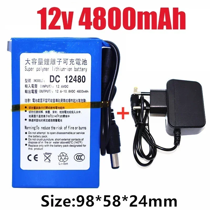 2026 Neue DC 12v 3000mAh-6800mAh Lithium-ionen akku Hohe kapazität ac power ladegerät mit 4 arten von Kapazität auswahl