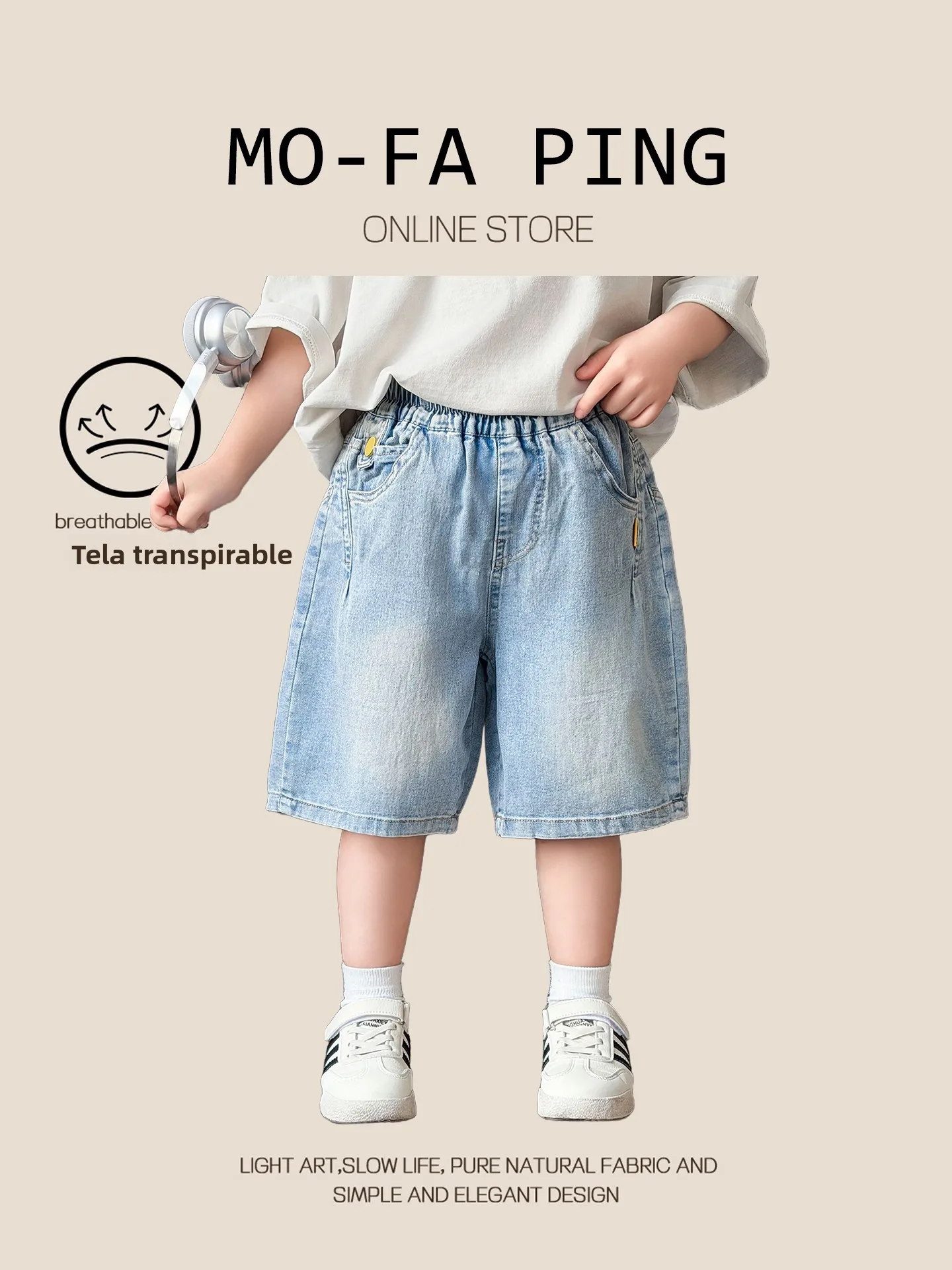 Pantalones Cortos de Mezclilla para Niños, Estilo Verano, Finos y Transpirables, Ropa Exterior Infantil, Jeans para Niños, Ci...