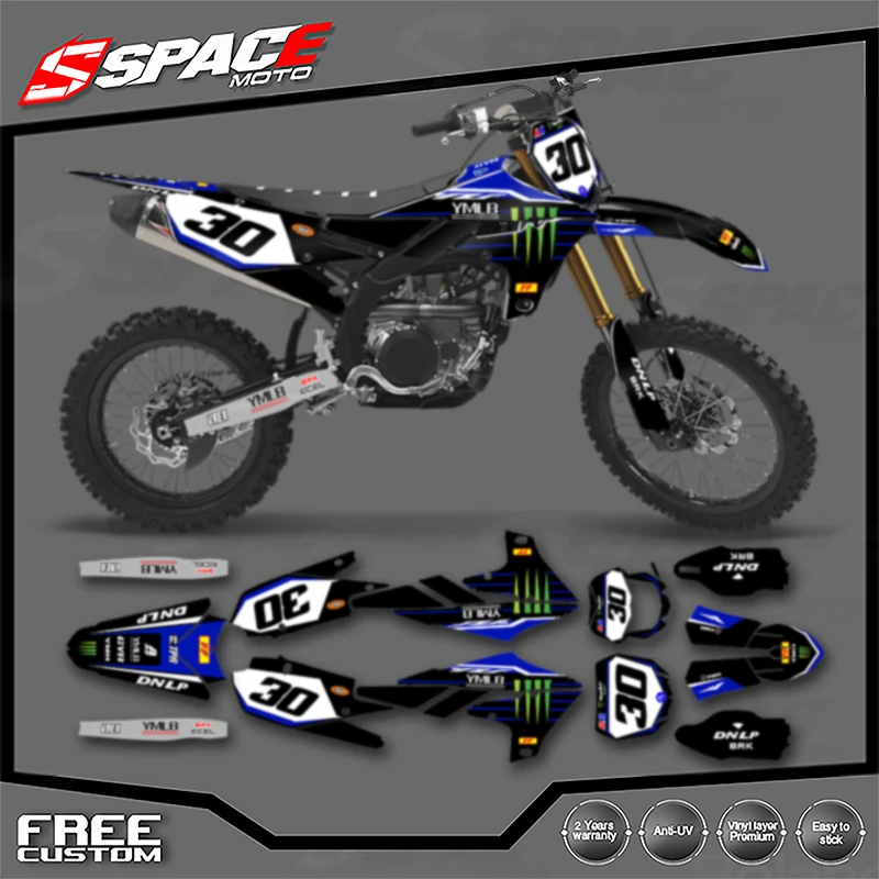 Stiker Latar Belakang Grafis Sepeda Motor Kustom Ruang untuk YAMAHA19-23 YZF250,18-22YZF450,19-23 WRF450 250 Kit Stiker Stiker 001