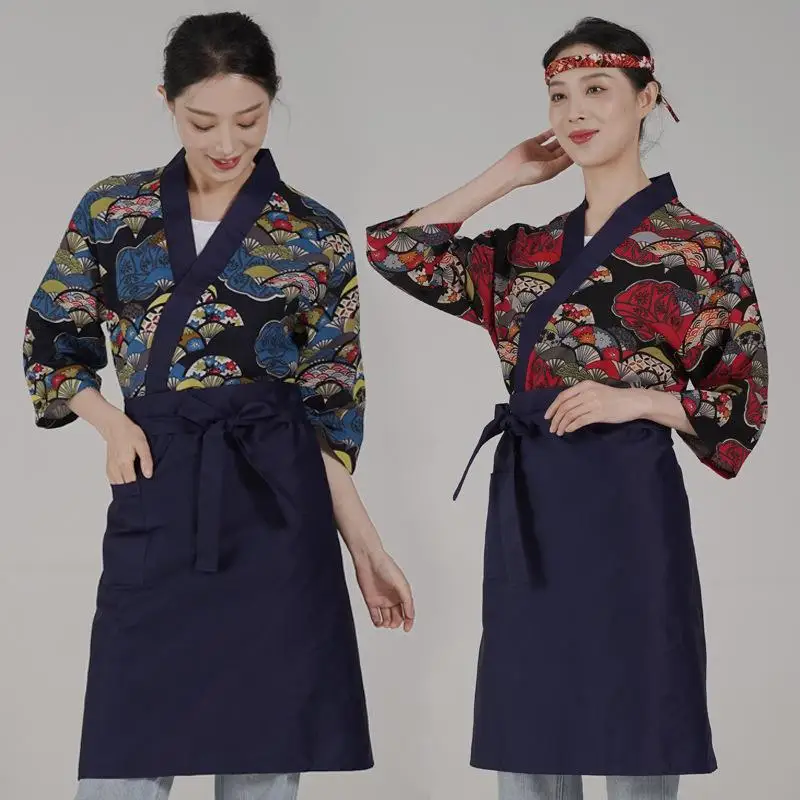 Japanese Cuisine Clothing Sushi Kimono Work Clothes Customized Chef Restaurant Waiter Printed Embroidered Logo