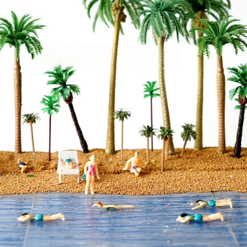 8pcs/15pcs Miniature 1:75 Scale Colorful Swimming Beach Figures for Sand Table Model Swimming Competition Enthusiasts - view 6