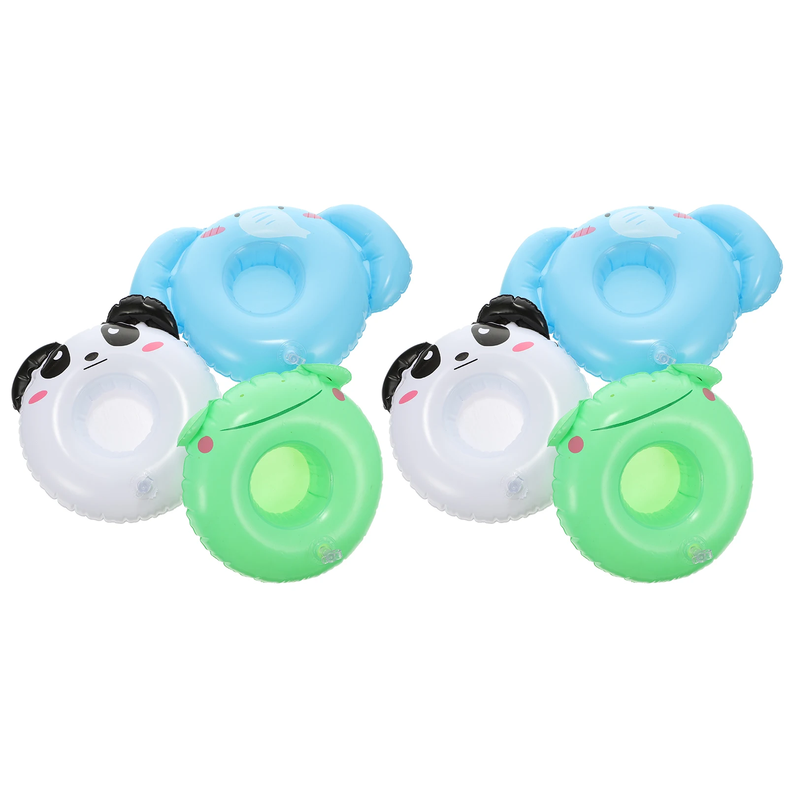 6 Pcs Inflatable Cup Holder for Pool Animal Shape Floating Drink Travel