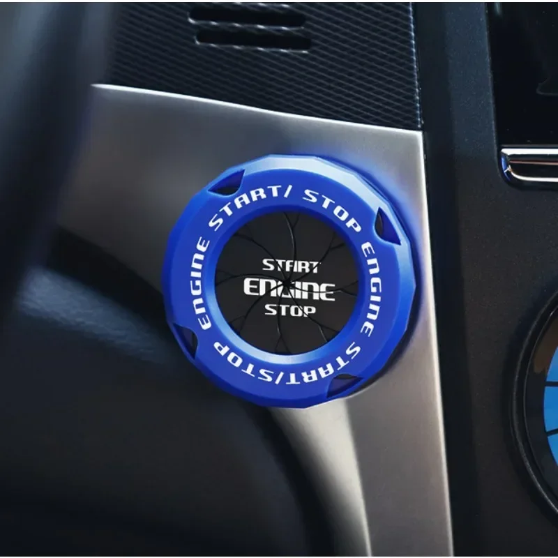 غطاء بدء زر السيارة العالمي، حلقة مفتاح الإشعال المزخرفة، غطاء حماية دوار مضاد للخدش، زر تشغيل السيارة #5