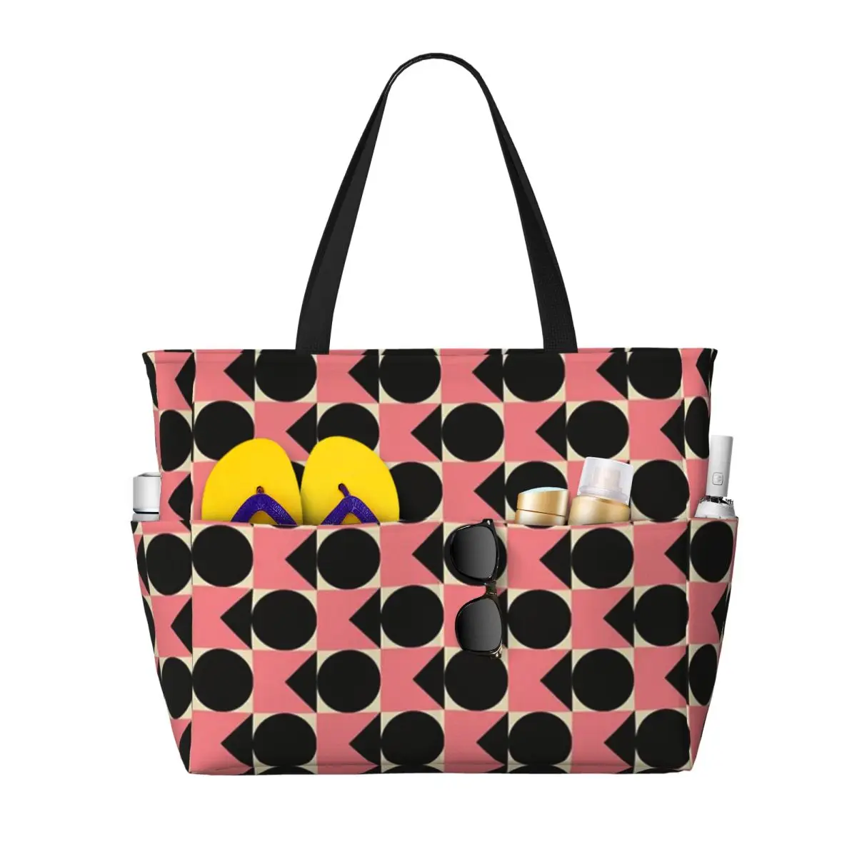 

Большая большая сумка-тоут Orla Kiely на заказ, женская сумка с абстрактным геометрическим рисунком для покупок, пляжная дорожная сумка для спортзала