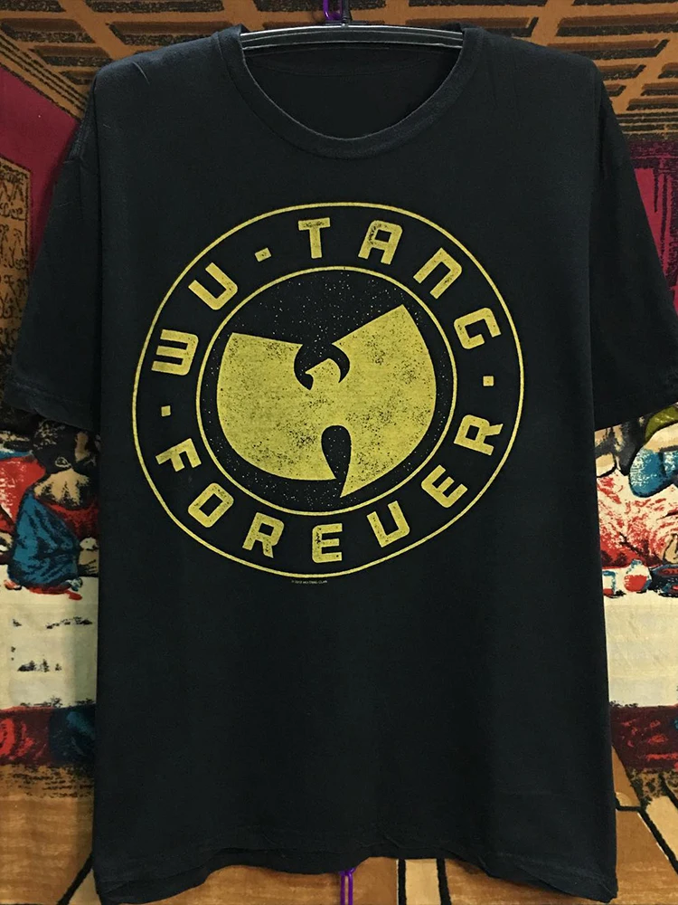 WuTang High Street Hip Hop Vintage Retro Short Sleeve T-Shirt Unisex Cotton Youthful Printed Creative Fun Summer Tee