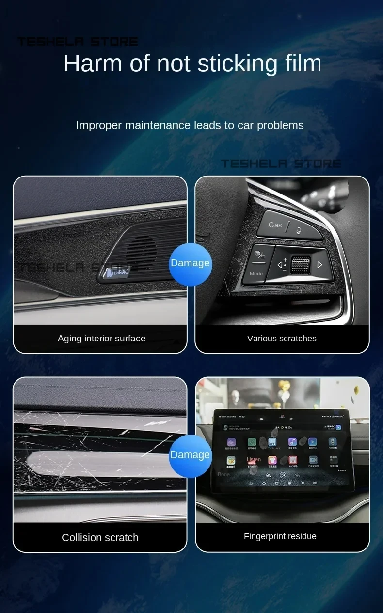 For Ford Mondeo 2017 2018 2019 Car Interior Center Console GearBox Panel Navigation Transparent TPU Protective Film Anti-scratc