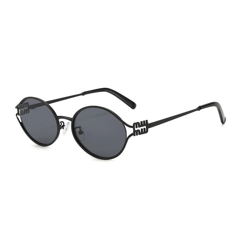 1-2 STKS Nieuwe Mode Merk Zonnebril Retro Kleine Frame Vrouw Man Metalen Cat Eye Bril Shades UV Bescherming Zonnebril met Doos