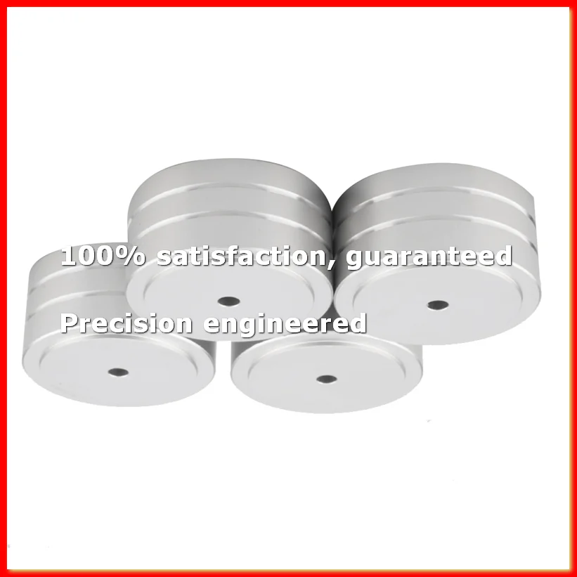 4Pcs 40X20mm Aluminum HIFI AMP Speaker Isolation Stand Turntable Feet Pad (Silver)-DTD2