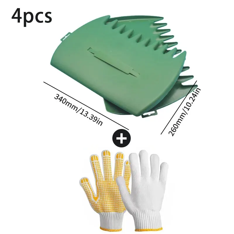 4pcs Portable Rubbish Collect Leaf Scoop With Claws Hand Rakes Garden Tool Trimming Grabber Grass Cleaning Pick Up