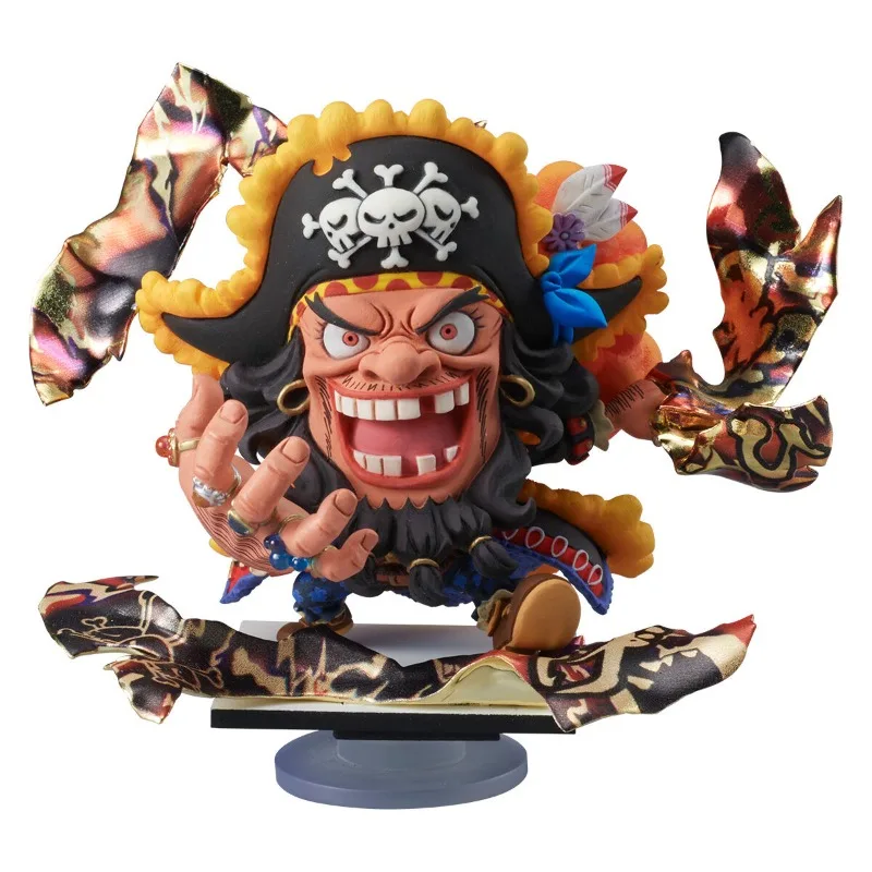 Bandai Original Shokugan ONE PIECE Teach Buggy Shanks Luffy Mainan Action Figure untuk Anak Laki-laki Perempuan Hadiah Model Koleksi Ornamen