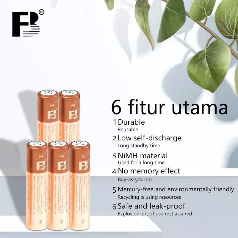 FB 1.2V Rechargeable Battery AAA 1000mAh Ni-Mh Battery Charger Set for Toys Microphone Remote Control