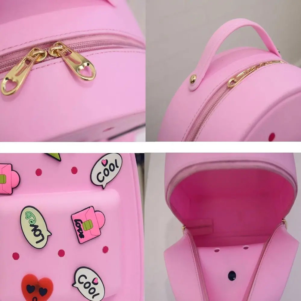 Cartoon Adjustable Straps Silicone Backpack Zippered Soft Kids Schoolbags Durable Waterproof Kindergarten Knapsack Girls