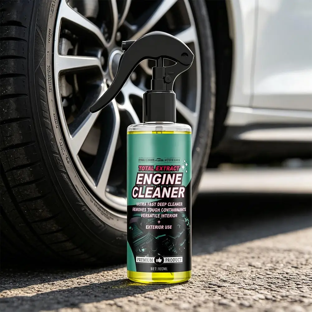 Car Engine Cleaner 100ml Engine Bay Degreaser Sprays Waterless Wash Oil Stain Removers Ultra Fast Deep Grease Cleaner Liquids