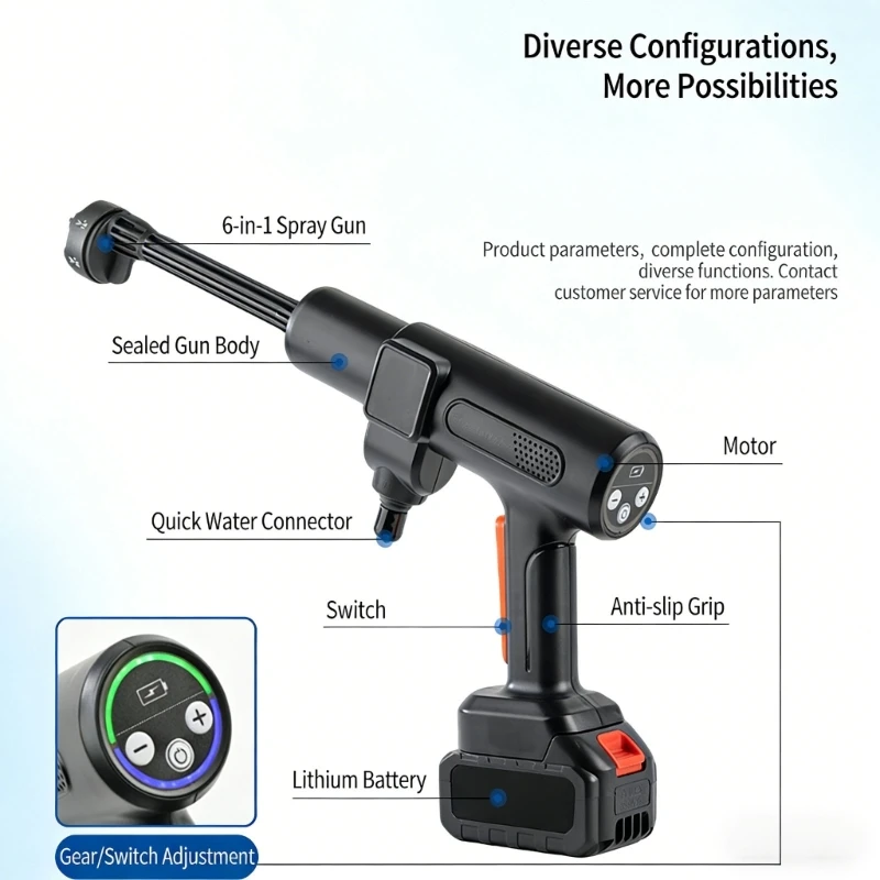 Strong Electric Pressure Washer With 180 Degree Nozzle And LCD Display For Thorough Cleaning M4YD