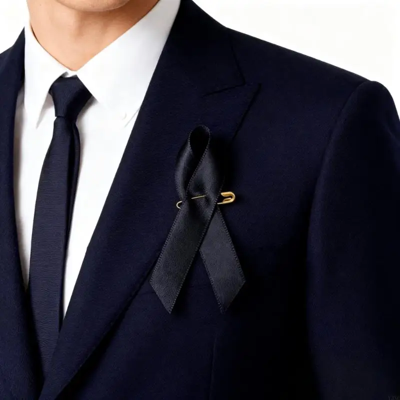 بروش Y3NE باللونين الأسود والأبيض للمناسبات التذكارية وتزيين القميص