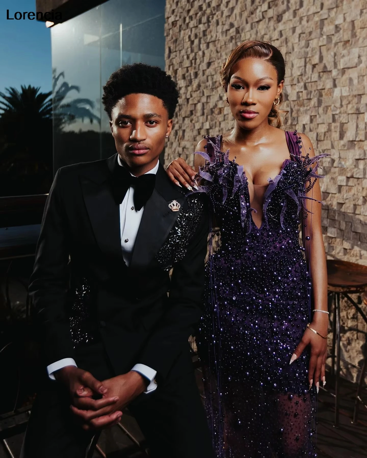 فستان حفلة موسيقية من الدانتيل واللؤلؤ الفاخر مخصص كامل مطرز فستان عيد ميلاد أفريقي أسود للفتيات فستان رسمي للحفلات رداء De Sorrie YPD373