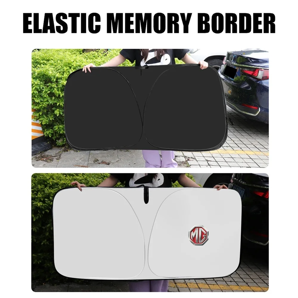 MG Logo Foldable Windshield Sunshade Heat Insulation Sun Block Cover For MG ZS HS MG3 MG4 MG5 MG6 MG7 GT GS Auto Interior Parts