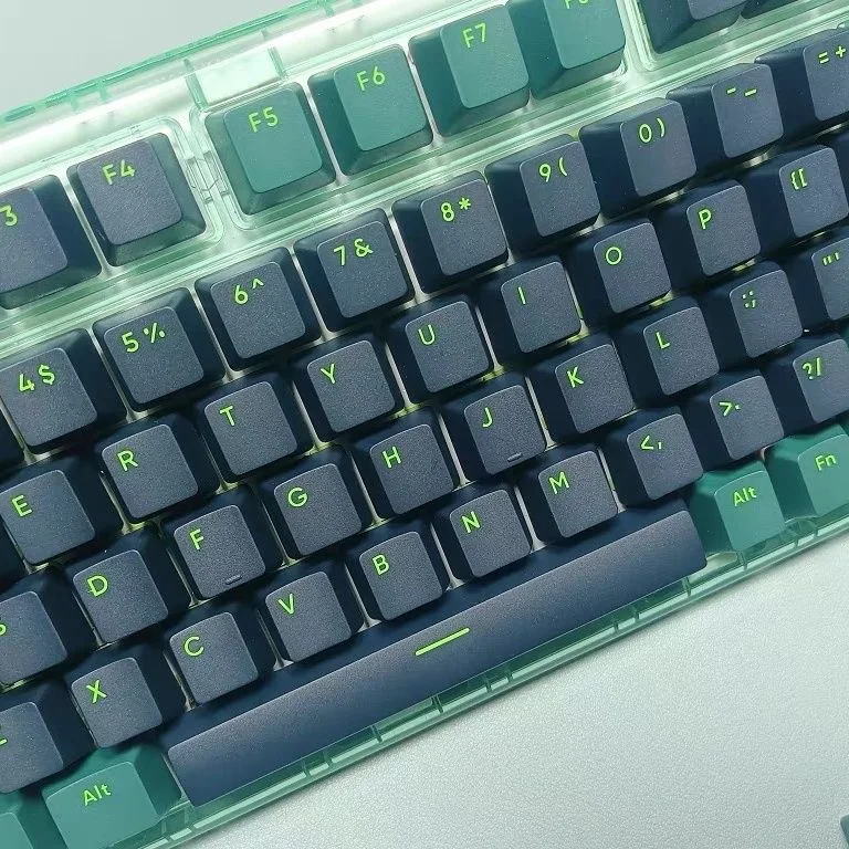 117คีย์ PBT แบบ double-shot keycaps 6.25U Black Green Key สำหรับแกนดาวเทียมคีย์บอร์ดเล่นเกมเชิงกล