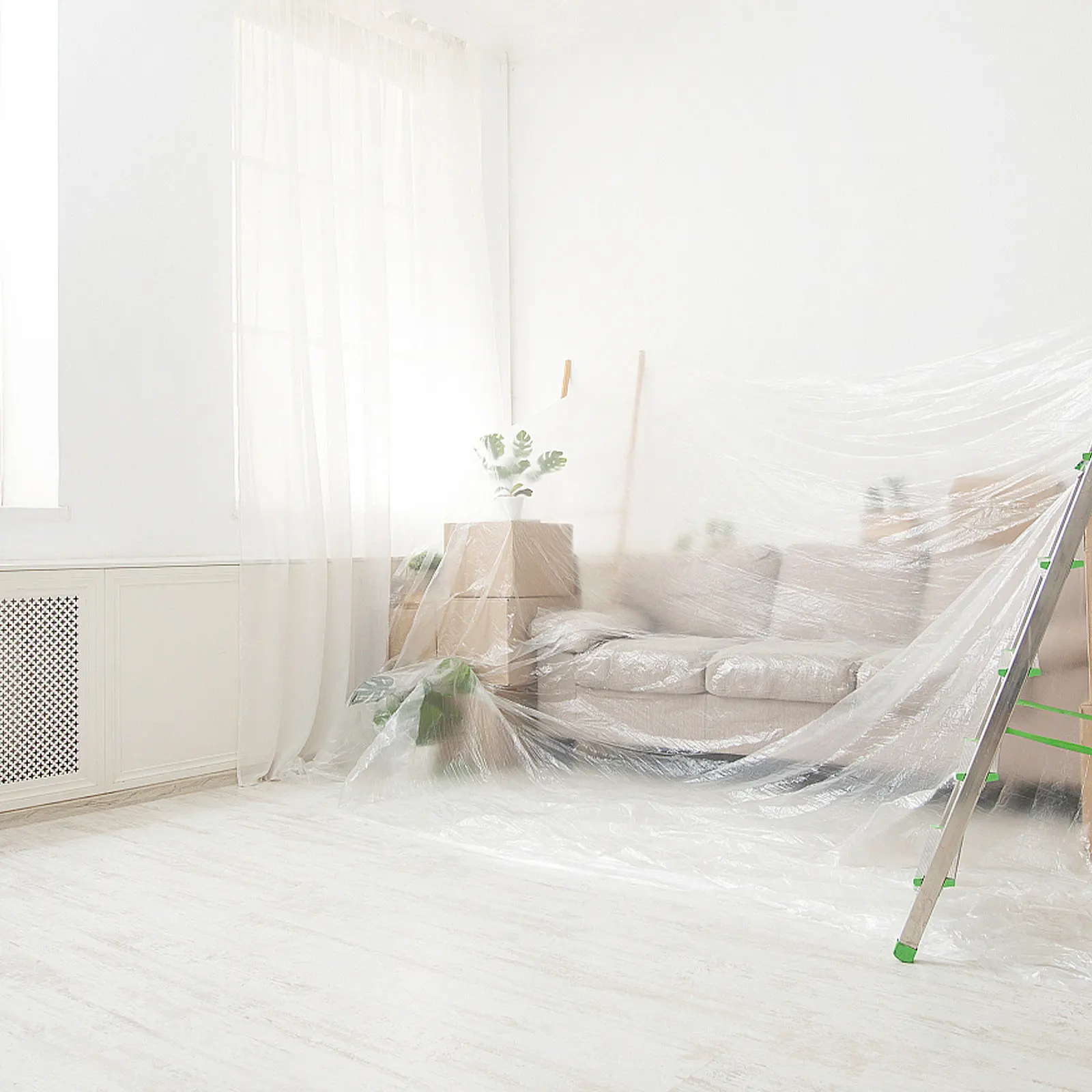 Plastic Sofa Storage Protector Cover Clear Waterproof Couch Furniture Dust Bag Large Moving Protective Cover 360x135cm