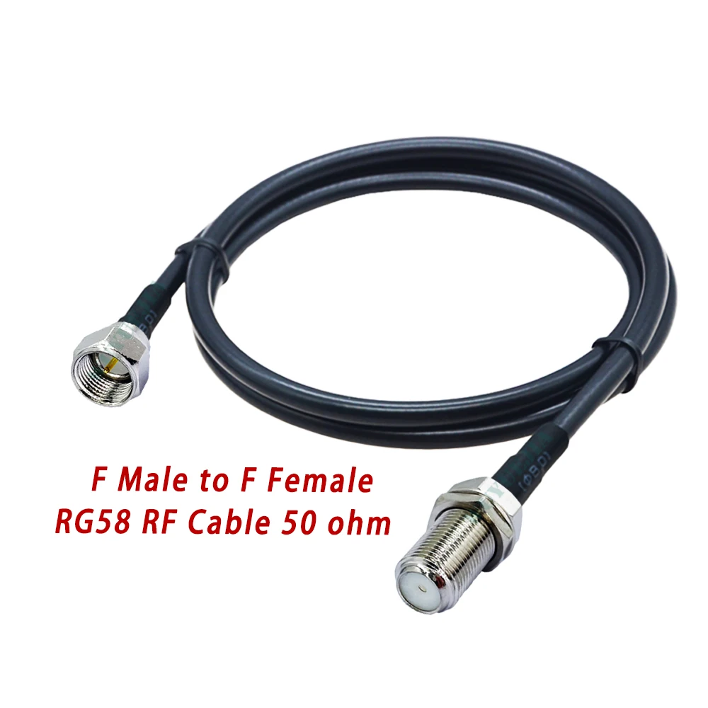 F TV Type Male to Male / Female Jack  Antenna Adapter RG58 PIgtail 50 ohm Cable RF Coaxial Extension Cord RF Pigtail Jumper