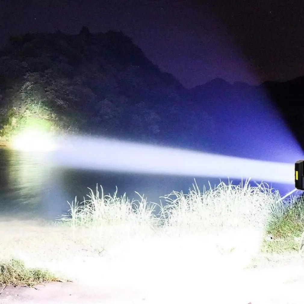 High Power LED Flashlight Powerful USB Rechargeable Torch Handheld Portable Outdoor Lamp Built-in Battery COB 8 LED Flashlights