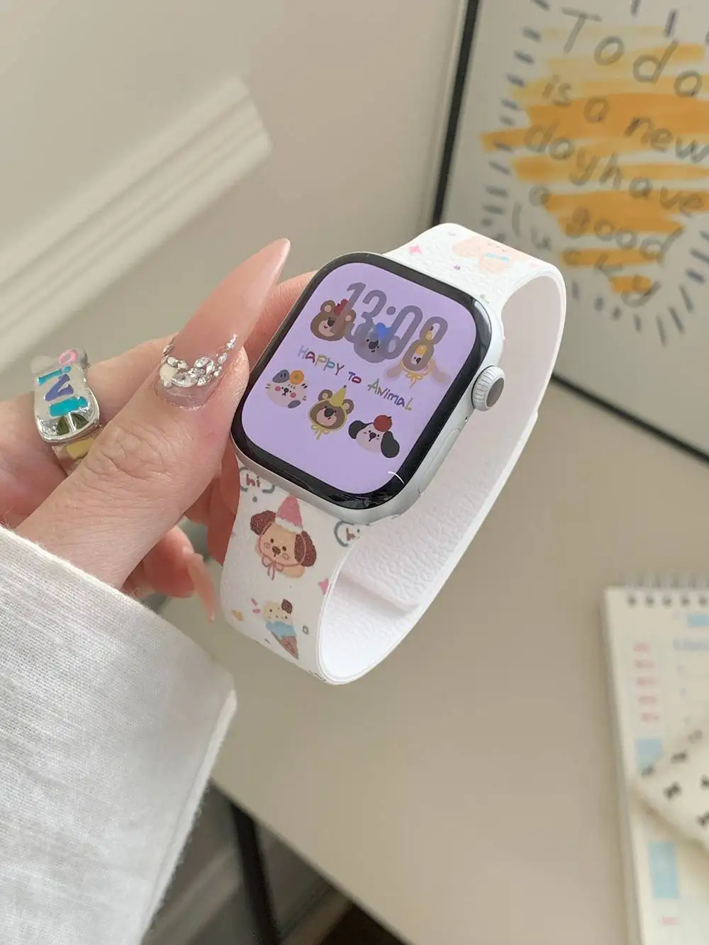 Neues magnetisches Cartoon-Armband Silikonschleife Correa für Apple Watch Band 38mm 40mm 41mm 42mm 44mm 45mm 46mm 49mm Armband