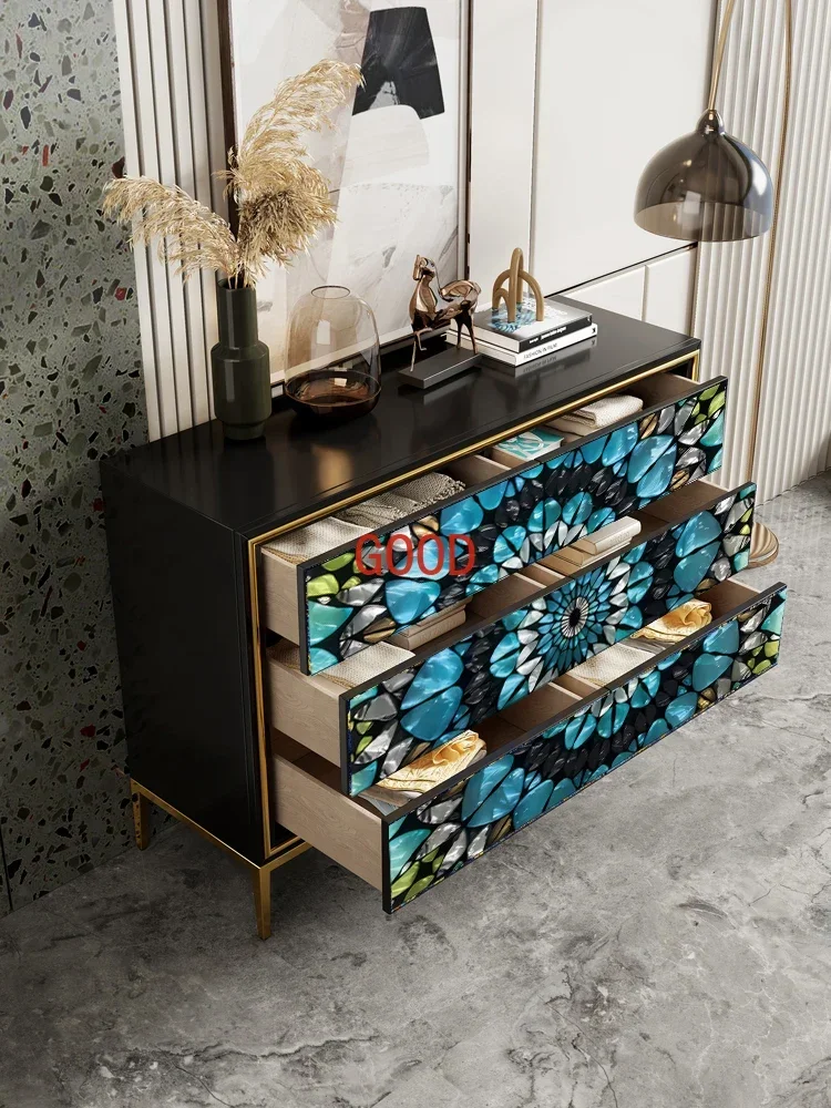 خزانة أحذية منزلية فاخرة وخفيفة من الخشب الصلب ومدخل وخزانة أحذية لغرفة المعيشة