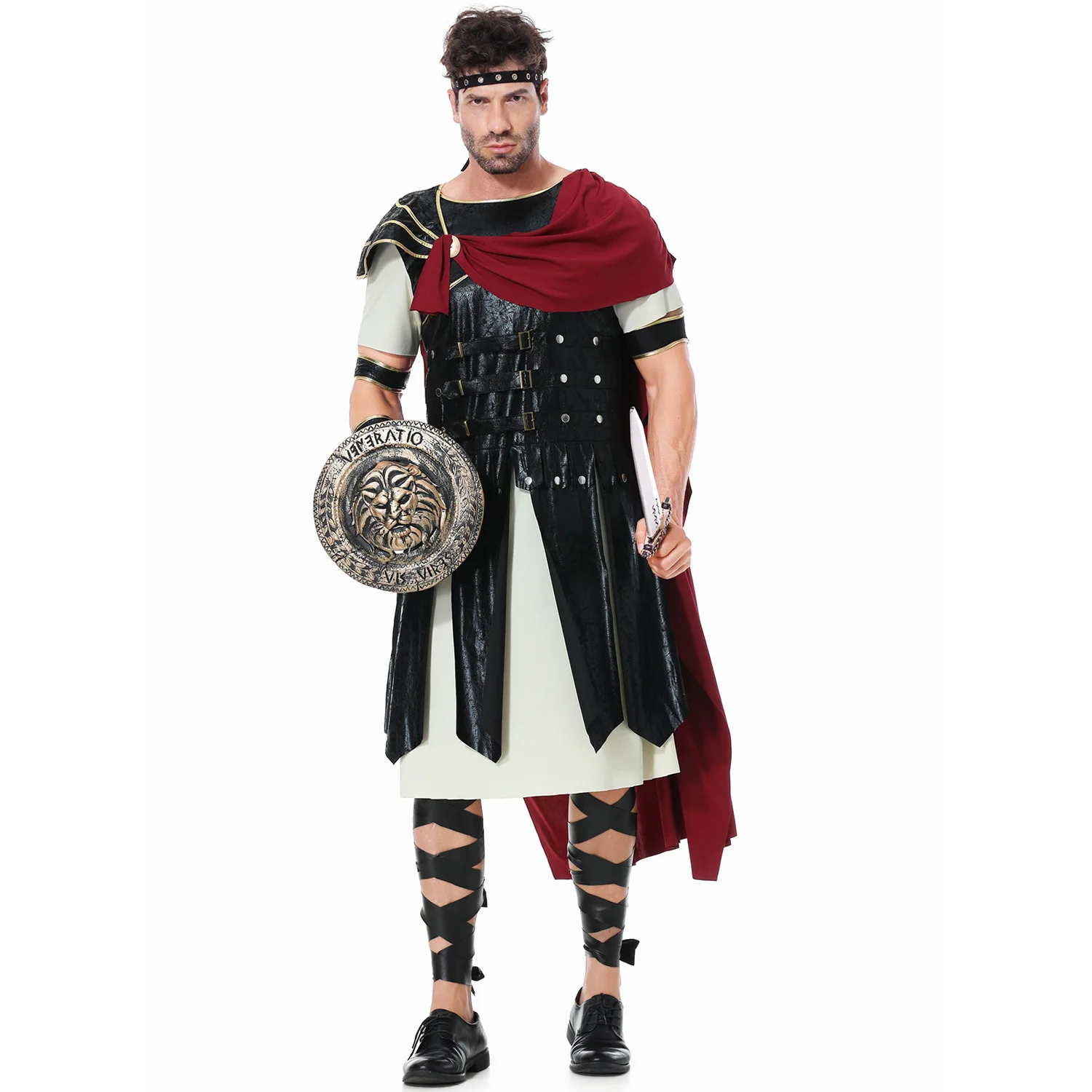 Ancient Roman Spartan Warrior Cosplay Uniforme para Mulheres e Homens, Gladiador, Cavaleiro Xena, Princesa César, Traje de Halloween, Palco Show