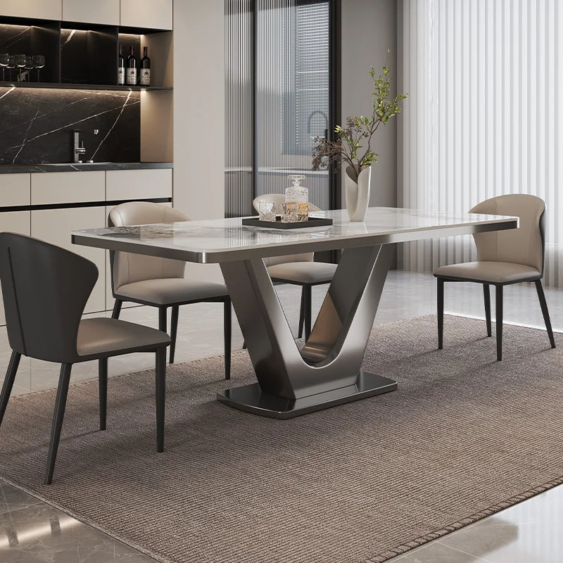 تصميم الديكور طاولات الطعام الفاخرة مطعم المطبخ الحديث طاولات الطعام مركز الرخام الأبيض Mesas De Comedor الأثاث