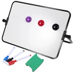 Pequeno Double-Sided Magnetic Whiteboard, Dry Erase, Calendário portátil, Office Note, Mensagem, Stand Easel, Escrita Tablet, Preto