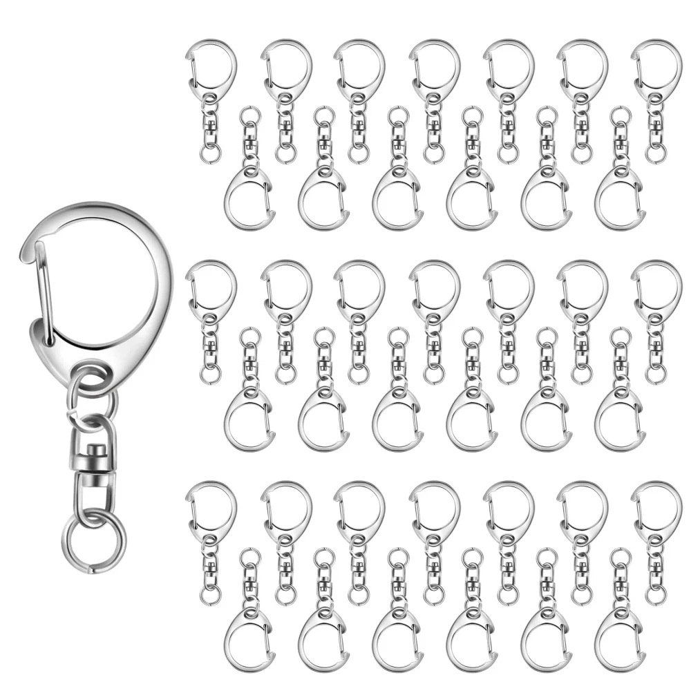 10Pcs Lobster Clasp Key Ring Keychain C Shape Clasps Connector Hook For DIY Jewelry Making Key Chain Accessories image 2